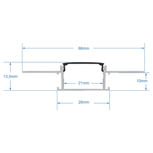 GloboStar® PLASTERBOARD-PROFILE 70820-3M Προφίλ Αλουμινίου - Βάση & Ψύκτρα Ταινίας LED με Μαύρο Φιμέ Κάλυμμα - Χωνευτή Χρήση σε Γυψοσανίδα - Trimless - Πατητό Κάλυμμα - Ασημί - 3 Μέτρα - Πακέτο 5 Τεμαχίων - Μ300 x Π6.7 x Υ1.4cm