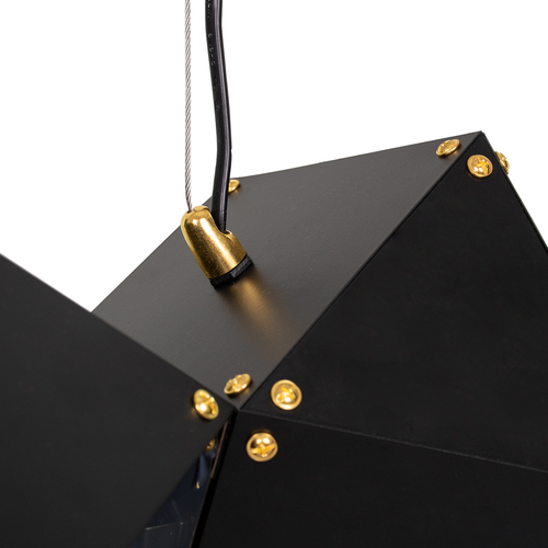 GloboStar® WELLES Replica 00796 Μοντέρνο Κρεμαστό Φωτιστικό Ανάρτηση Πολύφωτο 4 x E14 IP20 Μαύρο & Χρυσό Μέταλλο - Μ68 x Π32 x Υ30cm