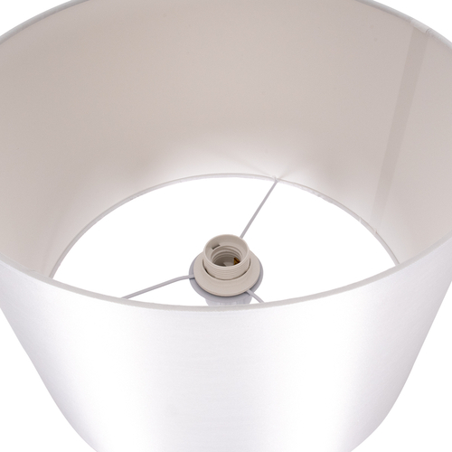 GloboStar® ASHLEY 00823 Μοντέρνο Επιδαπέδιο Φωτιστικό Μονόφωτο 1 x E27 IP20 Λευκό Μέταλλο με Λευκό Ύφασμα - Μ35 x Π35 x Υ145cm