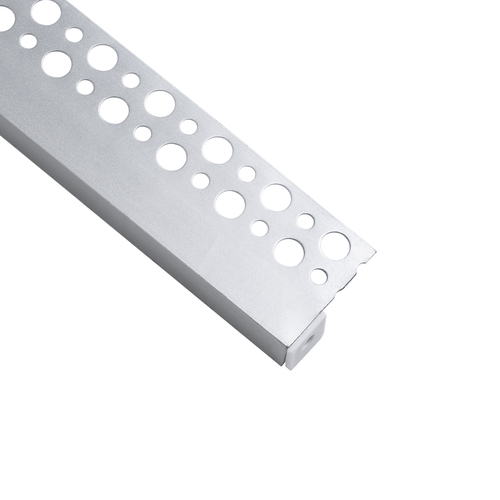 GloboStar® PLASTERBOARD-PROFILE 70834-3M Προφίλ Αλουμινίου - Βάση & Ψύκτρα Ταινίας LED με Λευκό Γαλακτερό Κάλυμμα - Χωνευτή Τερματική Χρήση σε Τελείωμα Γυψοσανίδας ή σε Πλακάκι - Trimless - Πατητό Κάλυμμα - Ασημί - 3 Μέτρα - Πακέτο 5 Τεμαχίων - Μ300 x Π3.1 x Υ1.3cm