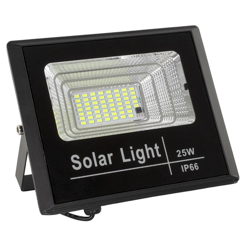 GloboStar® HERMES 71554 Αυτόνομος Ηλιακός Προβολέας LED SMD 25W 2000lm με Ενσωματωμένη Μπαταρία 3000mAh - Φωτοβολταϊκό Πάνελ με Αισθητήρα Ημέρας-Νύχτας και Ασύρματο Χειριστήριο RF 2.4Ghz Αδιάβροχος IP66 Ψυχρό Λευκό 6000K - 3 Χρόνια Εγγύηση
