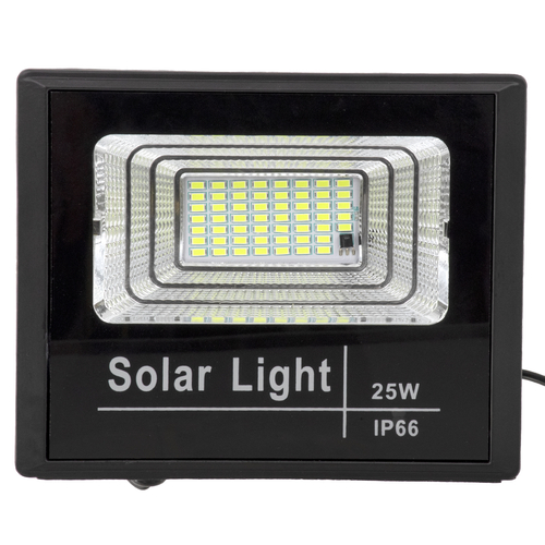 GloboStar® HERMES 71554 Αυτόνομος Ηλιακός Προβολέας LED SMD 25W 2000lm με Ενσωματωμένη Μπαταρία 3000mAh - Φωτοβολταϊκό Πάνελ με Αισθητήρα Ημέρας-Νύχτας και Ασύρματο Χειριστήριο RF 2.4Ghz Αδιάβροχος IP66 Ψυχρό Λευκό 6000K - 3 Χρόνια Εγγύηση