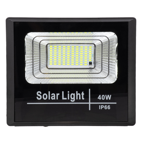 GloboStar® HERMES 71555 Αυτόνομος Ηλιακός Προβολέας LED SMD 40W 3200lm με Ενσωματωμένη Μπαταρία 5000mAh - Φωτοβολταϊκό Πάνελ με Αισθητήρα Ημέρας-Νύχτας και Ασύρματο Χειριστήριο RF 2.4Ghz Αδιάβροχος IP66 Ψυχρό Λευκό 6000K - 3 Χρόνια Εγγύηση