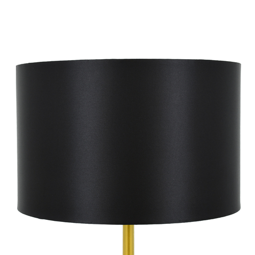 GloboStar® ASHLEY 00825 Μοντέρνο Επιδαπέδιο Φωτιστικό Μονόφωτο 1 x E27 IP20 Χρυσό Μέταλλο με Μαύρο Ύφασμα - Μ40 x Π40 x Υ148cm