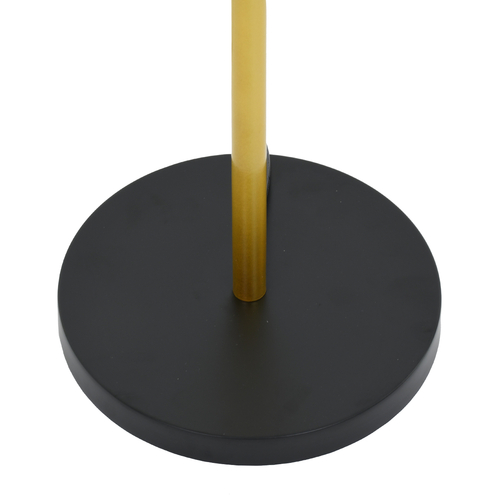 GloboStar® CEDAR 00829 Μοντέρνο Επιδαπέδιο Φωτιστικό Μονόφωτο 1 x E27 IP20 Χρυσό Μέταλλο με Μαύρο Ύφασμα - Μ40 x Π40 x Υ148cm