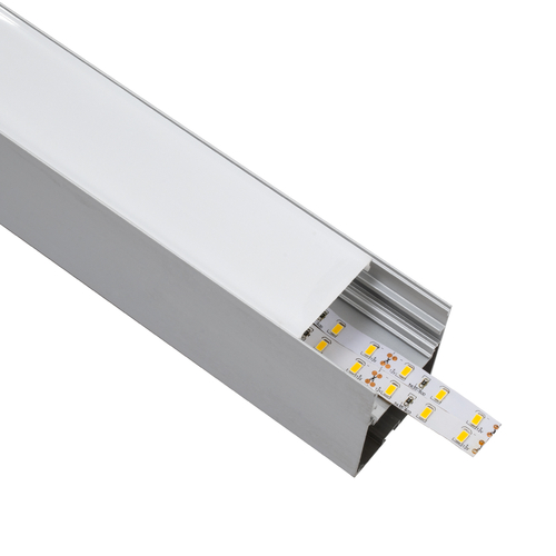 GloboStar® SURFACEPENDANT-PROFILE 70826-3M Προφίλ Αλουμινίου - Βάση & Ψύκτρα Ταινίας LED με Λευκό Γαλακτερό Κάλυμμα - Επιφανειακή & Κρεμαστή Χρήση - Πατητό Κάλυμμα - Ασημί - 3 Μέτρα - Μ300 x Π5 x Υ7cm