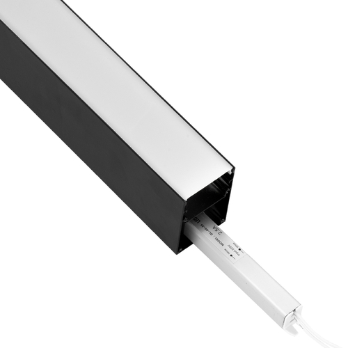 GloboStar® SURFACEPENDANT-PROFILE 70828-3M Προφίλ Αλουμινίου - Βάση & Ψύκτρα Ταινίας LED με Λευκό Γαλακτερό Κάλυμμα - Επιφανειακή & Κρεμαστή Χρήση - Πατητό Κάλυμμα - Μαύρο - 3 Μέτρα - Μ300 x Π5 x Υ7cm