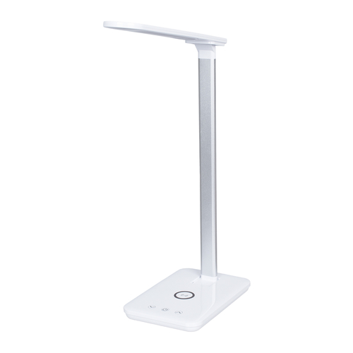 GloboStar® WASP 76532 Μοντέρνο Φωτιστικό Γραφείου Λευκό LED 10 Watt 1000lm DC 5V Αφής & Καλώδιο Τροφοδοσίας USB με Ασύρματη Φόρτιση - Wireless Charger - CCT Θερμό Λευκό 2700K - Φυσικό Λευκό 4500K - Ψυχρό Λευκό 6000K Dimmable