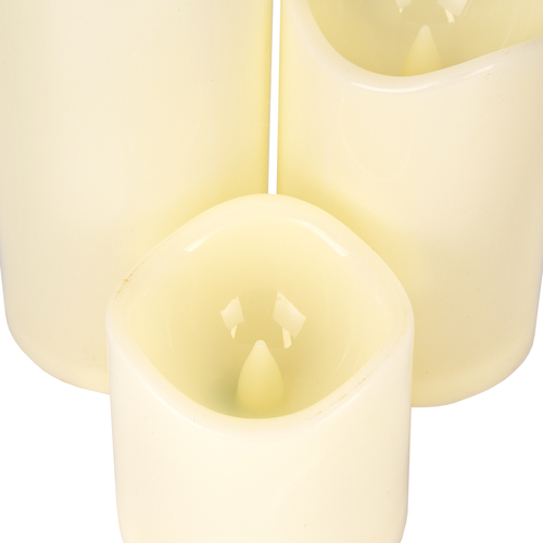 GloboStar® 79551 ΣΕΤ 3 Διακοσμητικών Realistic Κεριών με LED - Μπαταρίας & Ασύρματο Χειριστήριο IR Ψυχρό Λευκό 6000K