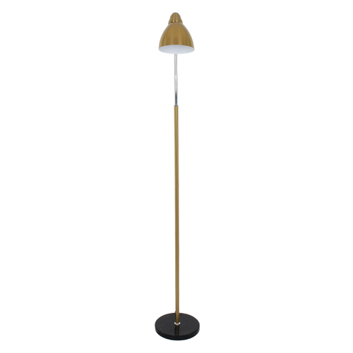 GloboStar® VERSA 00832 Μοντέρνο Επιδαπέδιο Φωτιστικό Μονόφωτο 1 x E27 IP20 Χρυσό & Ασημί Μέταλλο με Μαύρο Μάρμαρο - Μ15 x Π15 x Υ155cm