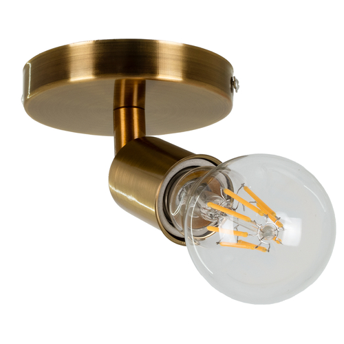GloboStar® SARA 00846 Μοντέρνο Φωτιστικό Οροφής Σποτ Μονόφωτο 1 x E27 IP20 Μπρούτζινο & Χρυσό Μέταλλο - Μ10 x Π10 x Υ10.3cm
