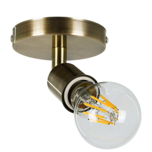 GloboStar® SARA 00847 Μοντέρνο Φωτιστικό Οροφής Σποτ Μονόφωτο 1 x E27 IP20 Μπρούτζινο Μέταλλο - Μ10 x Π10 x Υ10.3cm