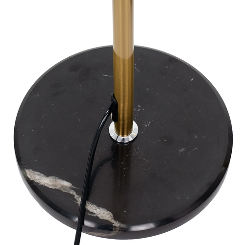 GloboStar® VERSA 00832 Μοντέρνο Επιδαπέδιο Φωτιστικό Μονόφωτο 1 x E27 IP20 Χρυσό & Ασημί Μέταλλο με Μαύρο Μάρμαρο - Μ15 x Π15 x Υ155cm