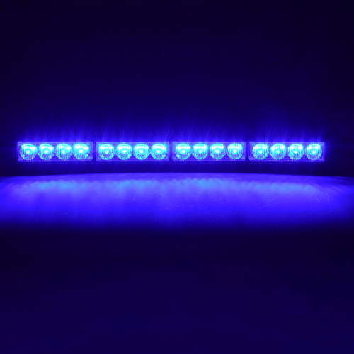 GloboStar® 85274 PRO Series Μπάρα Σήμανσης Οχήματος Αστυνομίας για Αυτοκίνητα & Φορτηγά 16 Προγραμμάτων Φωτισμού STROBE LED SMD 3030 32W DC 10-30V Αδιάβροχη IP66 Μπλε