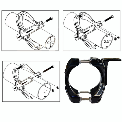 GloboStar® 85556 ΣΕΤ 2 Βάσεις Στήριξης για Μπάρες - Προβολάκια LED Rollbar JEEP BAR Holder - Brackets - 2.25 έως 3 Inches Universal