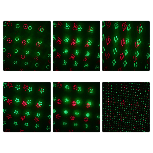 GloboStar® 85819 Διακοσμητικό Φωτιστικό Ειδικών Εφέ CIRCLES DOT 3D LASER 30W AC 230V - με Διακόπτη On/Off - Sound Activated - Πρίζα Schuko IP20 Κόκκινο & Πράσινο