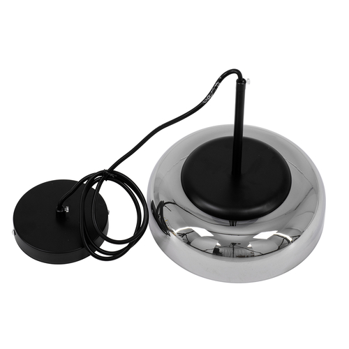 GloboStar® CHARLOTTE 00743 Μοντέρνο Κρεμαστό Φωτιστικό Καμπάνα CREE LED 5W 500lm 180° AC 85-265V IP20 Θερμό Λευκό 2700K Ασημί Γυαλί με Μαύρο Μέταλλο Μ23 x Π23 x Υ23cm - 2 Xρόνια Εγγύηση