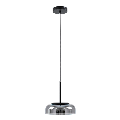 GloboStar® CHARLOTTE 00743 Μοντέρνο Κρεμαστό Φωτιστικό Καμπάνα CREE LED 5W 500lm 180° AC 85-265V IP20 Θερμό Λευκό 2700K Ασημί Γυαλί με Μαύρο Μέταλλο Μ23 x Π23 x Υ23cm - 2 Xρόνια Εγγύηση