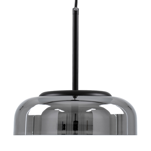 GloboStar® CHARLOTTE 00743 Μοντέρνο Κρεμαστό Φωτιστικό Καμπάνα CREE LED 5W 500lm 180° AC 85-265V IP20 Θερμό Λευκό 2700K Ασημί Γυαλί με Μαύρο Μέταλλο Μ23 x Π23 x Υ23cm - 2 Xρόνια Εγγύηση