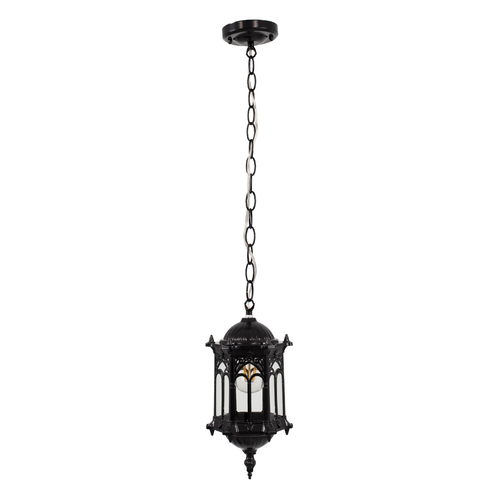 GloboStar® DARCY 00655 Vintage Κρεμαστό Φωτιστικό Πλέγμα Μονόφωτο 1 x E27 IP20 Μαύρο Μέταλλο με Διάφανο Γυαλί - Μ15.5 x Π15.5 x Υ32.5cm
