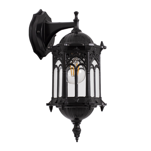 GloboStar® DARCY 00657 Vintage Επιτοίχιο Φωτιστικό Απλίκα Μονόφωτο 1 x E27 IP20 Μαύρο Μέταλλο με Διάφανο Γυαλί - Φ15.5 x Y34.5cm GloboStar® DARCY 00657 Vintage Επιτοίχιο Φωτιστικό Απλίκα Μονόφωτο 1 x E27 IP20 Μαύρο Μέταλλο με Διάφανο Γυαλί - Φ15.5 x Y34.5cm