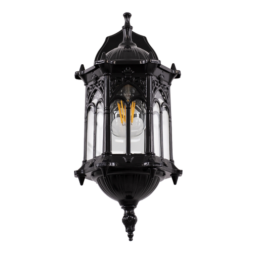 GloboStar® DARCY 00657 Vintage Επιτοίχιο Φωτιστικό Απλίκα Μονόφωτο 1 x E27 IP20 Μαύρο Μέταλλο με Διάφανο Γυαλί - Φ15.5 x Y34.5cm GloboStar® DARCY 00657 Vintage Επιτοίχιο Φωτιστικό Απλίκα Μονόφωτο 1 x E27 IP20 Μαύρο Μέταλλο με Διάφανο Γυαλί - Φ15.5 x Y34.5cm