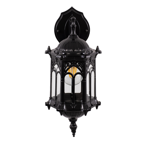 GloboStar® DARCY 00657 Vintage Επιτοίχιο Φωτιστικό Απλίκα Μονόφωτο 1 x E27 IP20 Μαύρο Μέταλλο με Διάφανο Γυαλί - Φ15.5 x Y34.5cm GloboStar® DARCY 00657 Vintage Επιτοίχιο Φωτιστικό Απλίκα Μονόφωτο 1 x E27 IP20 Μαύρο Μέταλλο με Διάφανο Γυαλί - Φ15.5 x Y34.5cm