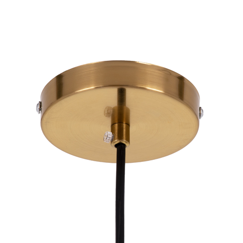 GloboStar® AVERY 00740 Μοντέρνο Κρεμαστό Φωτιστικό Μπάλα Μονόφωτο 1 x E27 IP20 Διάφανο Γυαλί με Χρυσό Μέταλλο - Μ30 x Π30 x Υ48cm