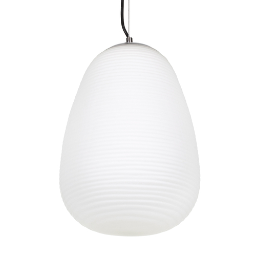 GloboStar® FREYA 00745 Μοντέρνο Κρεμαστό Φωτιστικό Ανάρτηση Μονόφωτο 1 x E27 IP20 Λευκό Γυαλί με Ασημί Μέταλλο - Μ24 x Π24 x Υ35cm