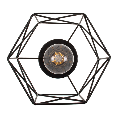 GloboStar® TRON 00792 Μοντέρνο Φωτιστικό Οροφής Πλέγμα Μονόφωτο 1 x E27 IP20 Μαύρο & Χρυσό Μέταλλο - Μ18 x Π18 x Υ19.5cm