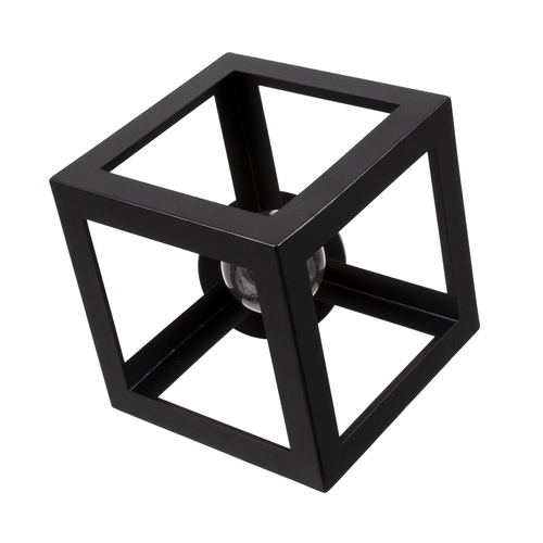 GloboStar® CUBE 00799 Μοντέρνο Φωτιστικό Οροφής Πλέγμα Μονόφωτο 1 x E27 IP20 Μαύρο & Χάλκινο Μέταλλο Μ25 x Π25 x Υ25cm