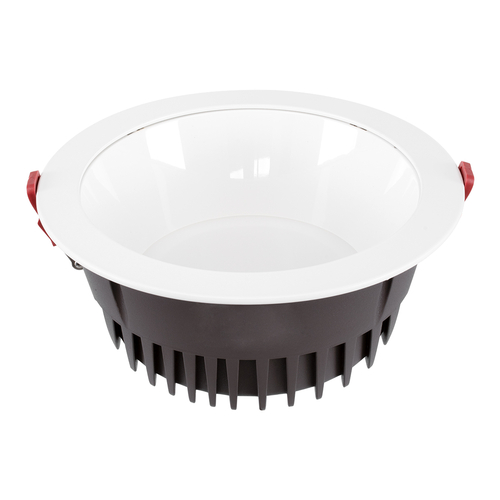 GloboStar® 60196 Χωνευτό LED Panel Downlight Φ22cm 42W 4830lm 60° AC 220-240V IP20 Φ22 x Υ9.5cm Θερμό Λευκό 2700K - OSRAM LED CHIP TECHNOLOGY - 5 Years Warranty