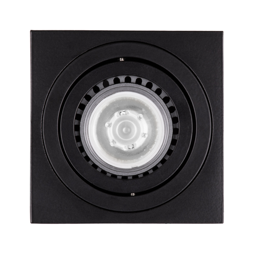 GloboStar® AKIRA 60621 Επιφανειακό Κινούμενο Τετράγωνο Φωτιστικό Σποτ Αλουμινίου με Ντουί GU10 AC 220-240V IP44 Μ8 x Π8 x Υ10cm - Μαύρο
