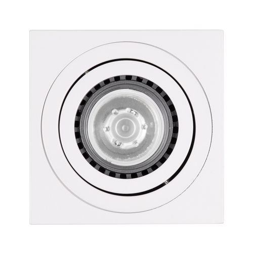 GloboStar® AKIRA 60622 Επιφανειακό Κινούμενο Τετράγωνο Φωτιστικό Σποτ Αλουμινίου με Ντουί GU10 AC 220-240V IP44 Μ8 x Π8 x Υ10cm - Λευκό