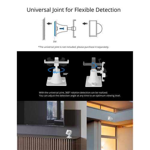 GloboStar® 80064 SONOFF PIR3-RF – Smart 433MHZ RF PIR Motion Sensor 6m/110° Detection