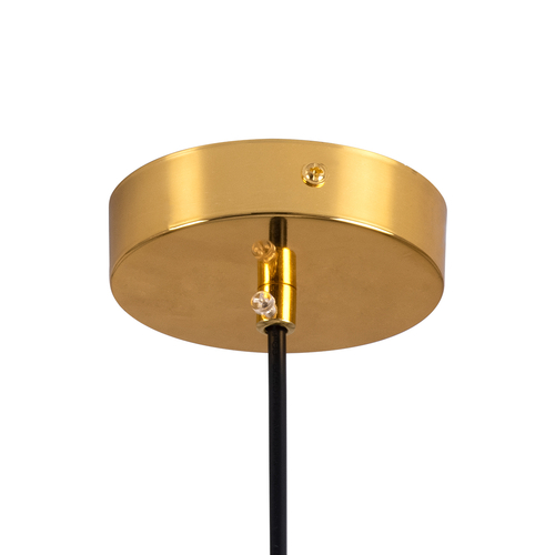 GloboStar® MONROE 00956 Μοντέρνο Κρεμαστό Φωτιστικό Μπάλα Μονόφωτο 1 x E27 IP20 Χρυσό Μέταλλο με Λευκό Γυαλί - Μ30 x Π30 x Υ75cm