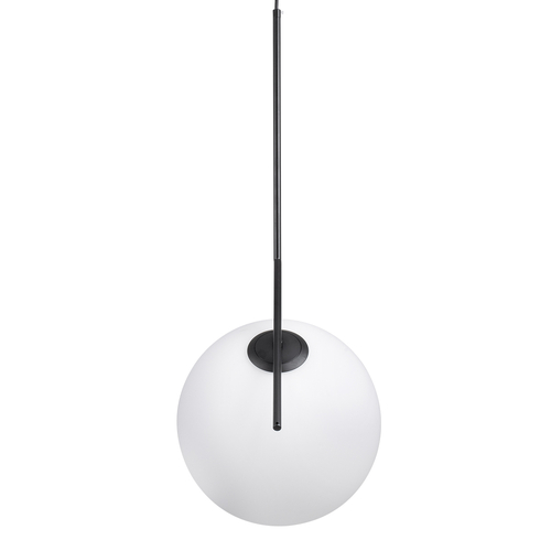 GloboStar® MONROE 00957 Μοντέρνο Κρεμαστό Φωτιστικό Μπάλα Μονόφωτο 1 x E27 IP20 Μαύρο Μέταλλο με Λευκό Γυαλί - Μ30 x Π30 x Υ75cm