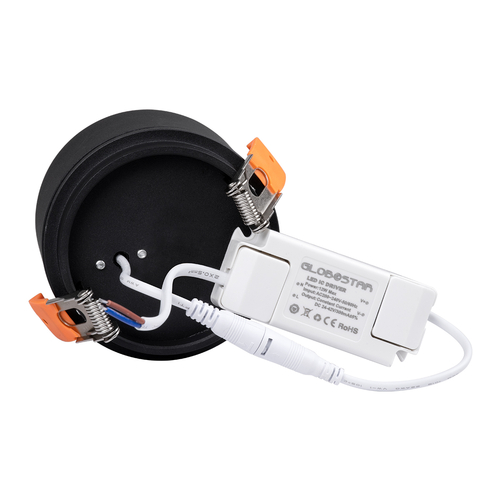 GloboStar® OMEGA-R 60296 Χωνευτό LED Spot Downlight TrimLess Φ10cm 12W 1560lm 36° AC 220-240V IP20 Φ10 x Υ8.2cm - Στρόγγυλο - Μαύρο - Φυσικό Λευκό 4500K - Bridgelux COB - 5 Years Warranty