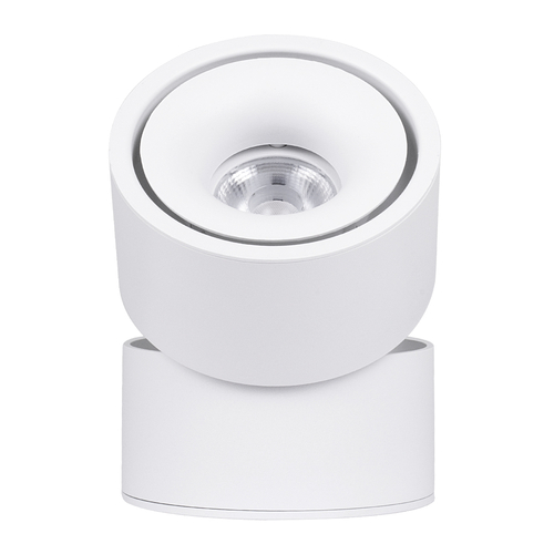 GloboStar® OMEGA-S 60298 Επιφανειακό LED Spot Downlight Φ10cm 12W 1560lm 36° AC 220-240V IP20 Φ10 x Υ10.5cm - Στρόγγυλο - Λευκό - Φυσικό Λευκό 4500K - Bridgelux COB - 5 Years Warranty