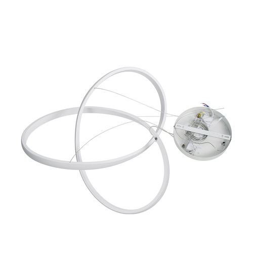 GloboStar® DEXTER 61050 Κρεμαστό Φωτιστικό Οροφής Design LED CCT 72W 8064lm 300° AC 220-240V - Εναλλαγή Φωτισμού μέσω Τηλεχειριστηρίου All In One Ψυχρό 6000k+Φυσικό 4500k+Θερμό 2700k Dimmable Φ56cm - Λευκό - 3 Years Warranty