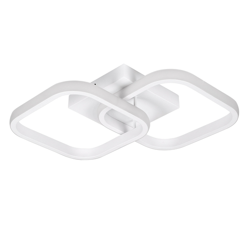 GloboStar® NORA 61062 Φωτιστικό Οροφής Design LED CCT 22W 2640lm 300° AC 220-240V - Εναλλαγή Φωτισμού μέσω Διακόπτη On/Off All In One Ψυχρό 6000k+Φυσικό 4500k+Θερμό 2700k Μ40 x Π24 x Υ7cm - Λευκό