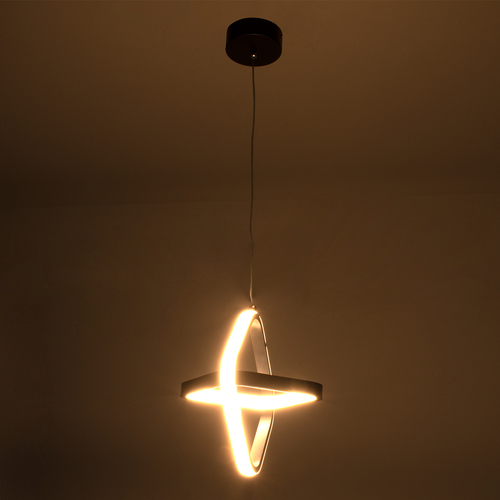 GloboStar® ROSE 61064 Κρεμαστό Φωτιστικό Οροφής Design LED CCT 22W 2640lm 300° AC 220-240V - Εναλλαγή Φωτισμού μέσω Διακόπτη On/Off All In One Ψυχρό 6000k+Φυσικό 4500k+Θερμό 2700k Μ24 x Π22 x Υ24cm - Μαύρο