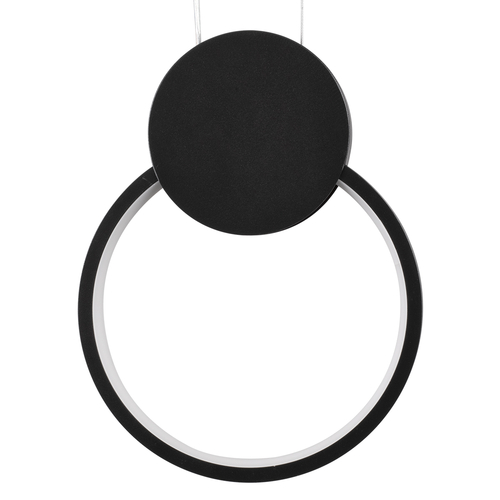 GloboStar® CYCLOS 61073 Κρεμαστό Φωτιστικό Οροφής Design LED CCT 9W 1080lm 300° AC 220-240V - Εναλλαγή Φωτισμού μέσω Διακόπτη On/Off All In One Ψυχρό 6000k+Φυσικό 4500k+Θερμό 2700k Μ21 x Π2.3 x Υ26.5cm - Μαύρο