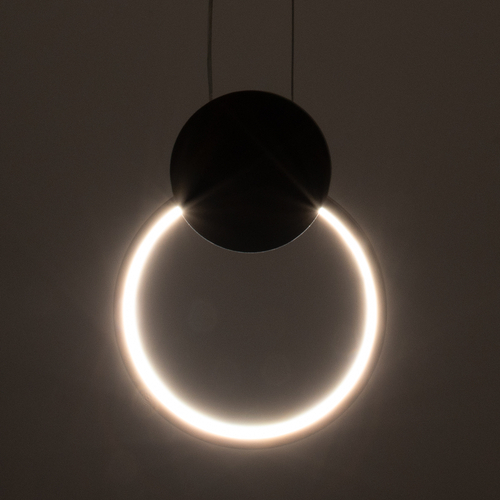 GloboStar® CYCLOS 61073 Κρεμαστό Φωτιστικό Οροφής Design LED CCT 9W 1080lm 300° AC 220-240V - Εναλλαγή Φωτισμού μέσω Διακόπτη On/Off All In One Ψυχρό 6000k+Φυσικό 4500k+Θερμό 2700k Μ21 x Π2.3 x Υ26.5cm - Μαύρο