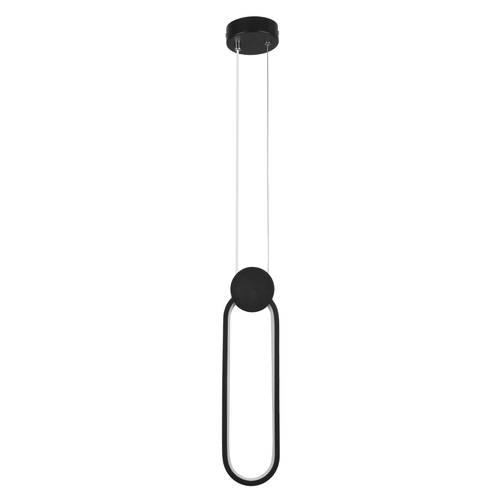 GloboStar® ILDI 61088 Κρεμαστό Φωτιστικό Οροφής Design LED CCT 12W 1440lm 300° AC 220-240V - Εναλλαγή Φωτισμού μέσω Διακόπτη On/Off All In One Ψυχρό 6000k+Φυσικό 4500k+Θερμό 2700k Μ10 x Π2.3 x Υ38cm - Μαύρο