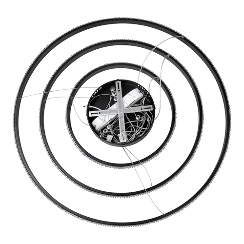 GloboStar® DIAMOND TRIO 61138 Κρεμαστό Φωτιστικό Δαχτυλίδι-Κύκλος LED CCT 120W 14723lm 360° AC 220-240V - Εναλλαγή Φωτισμού μέσω Τηλεχειριστηρίου All In One Ψυχρό 6000k+Φυσικό 4500k+Θερμό 2700k Dimmable Φ40+60+80cm - Μαύρο - 3 Years Warranty