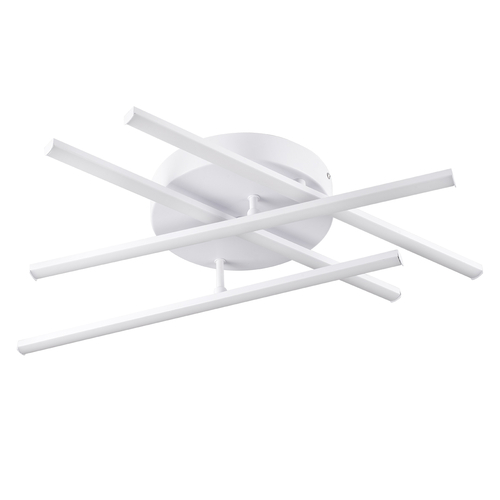 GloboStar® DRACO 61096 Φωτιστικό Οροφής Γραμμικό Linear Design LED CCT 60W 7380lm 120° AC 220-240V - Εναλλαγή Φωτισμού μέσω Τηλεχειριστηρίου All In One Ψυχρό 6000k+Φυσικό 4500k+Θερμό 2700k Dimmable Φ60 x Υ11cm - Λευκό - 3 Years Warranty