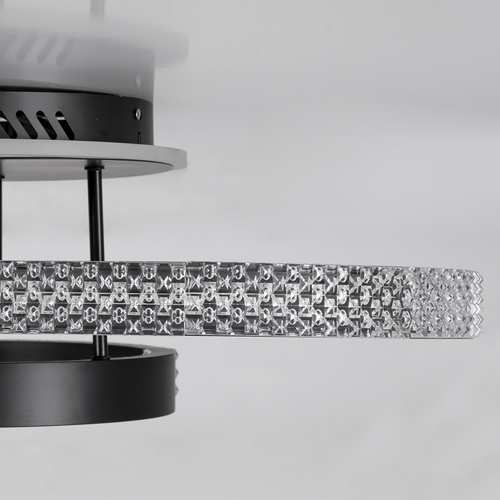 GloboStar® DIAMOND 61114 Φωτιστικό Οροφής Δαχτυλίδι-Κύκλος LED CCT 100W 12123lm 360° AC 220-240V - Εναλλαγή Φωτισμού μέσω Τηλεχειριστηρίου All In One Ψυχρό 6000k+Φυσικό 4500k+Θερμό 2700k Dimmable Φ30+40+50cm+BackLight - Μαύρο - 3 Years Warranty