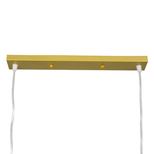 GloboStar® TRIANGLE 00615 Μοντέρνο Κρεμαστό Φωτιστικό Ράγα Δίφωτο 2 x E27 IP20 Χρυσό Μέταλλο - Μ60 x Π22 x Y130cm