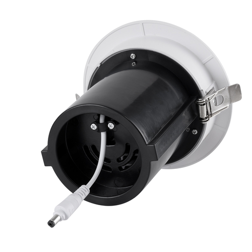 GloboStar® VIRGO-B 60310 Χωνευτό LED Spot Downlight TrimLess Φ13.5cm 20W 2600lm 36° AC 220-240V IP20 Φ13.5cm x Υ14cm - Στρόγγυλο - Λευκό με Μαύρο Κάτοπτρο - Φυσικό Λευκό 4500K - Bridgelux COB - 5 Years Warranty